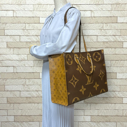 Louis Vuitton On The Go Gm Monogram Giant Shoulder Bag Reverse M45320 Brown