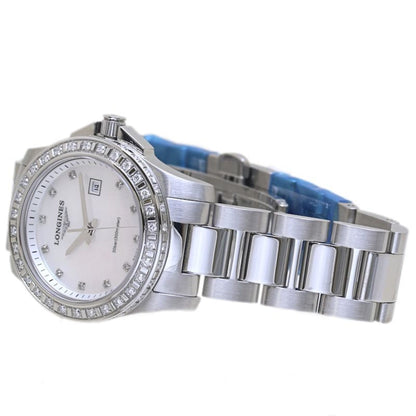 Longines Conquest L3.258.0.88.6 White Shell 11-Piece Diamond Bezel Women'S Watch