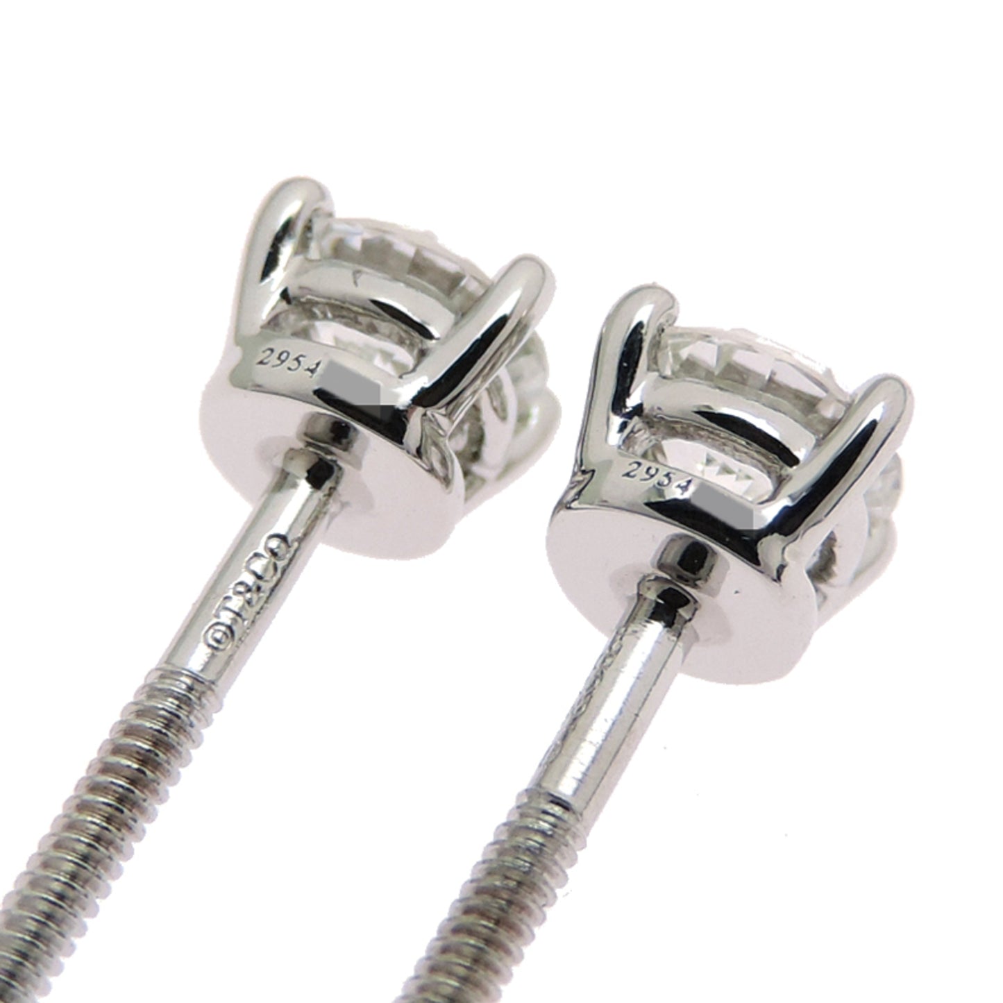 Tiffany Solitaire 0.21Ct X2 Diamond Stud Earrings