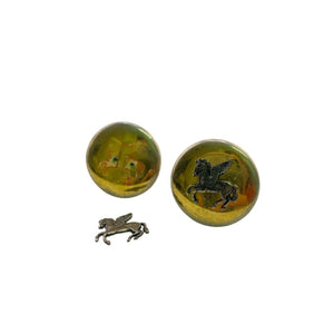 Hermes Pegasus Earrings Gold