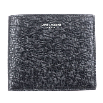 Saint Laurent 396307 Leather Logo Compact Wallet With Bill Compartment