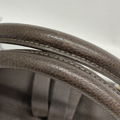 Salvatore Ferragamo Gancini Leather Handbag Brown