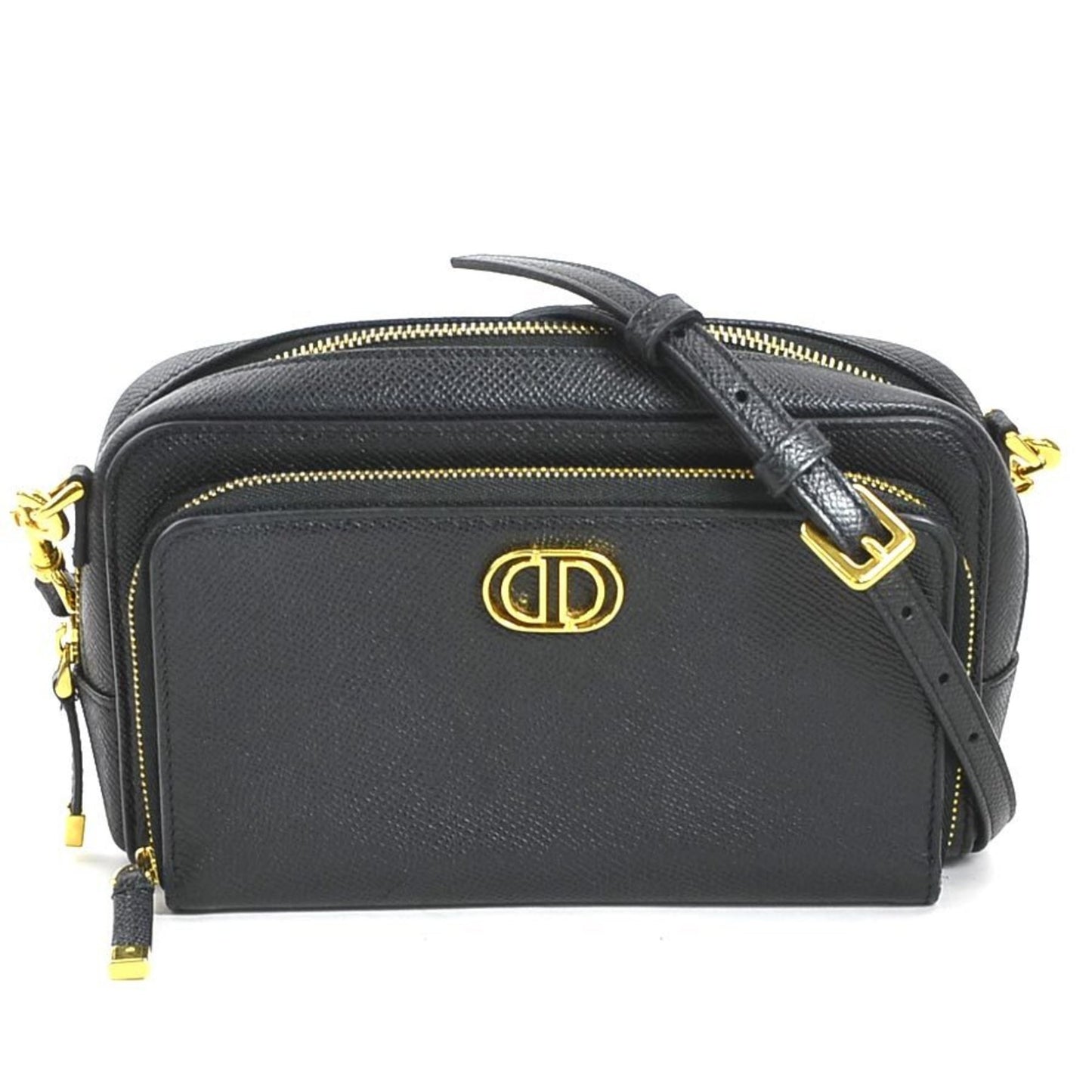 Christian Dior Shoulder Bag Caro Leather Black