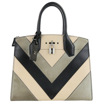 Louis Vuitton City Steamer Mm V-Stitch Leather Tote Bag