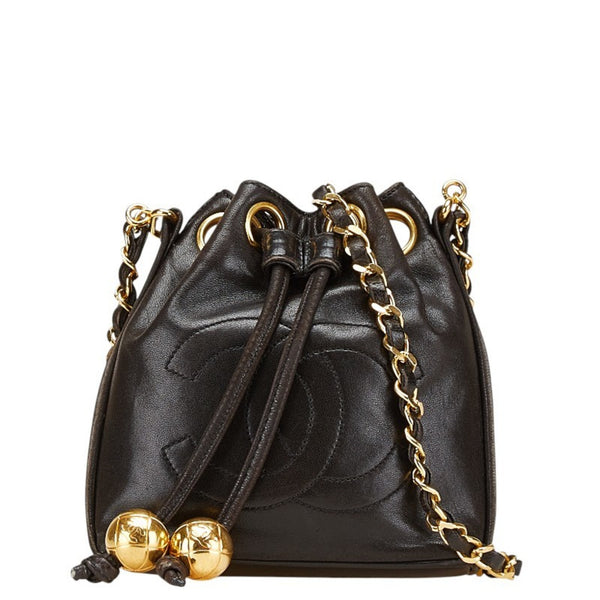 Chanel Coco Mark Chain Shoulder Bag In Black Lambskin