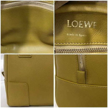 Loewe 2Way Bag Amazona Key 19 F-21325 Yellow Beige A039N10X03 Boston Handbag Leather Anagram
