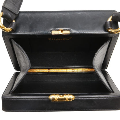 Chanel Chevron V-Stitch Shoulder Bag In Black Lambskin