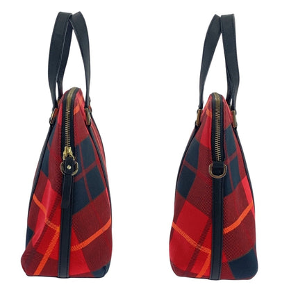 Kate Spade Red Black Silver Hardware Canvas Leather Handbag Shoulder Bag 2Way