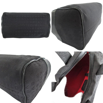 Bvlgari Handbag Canvas Black Silver