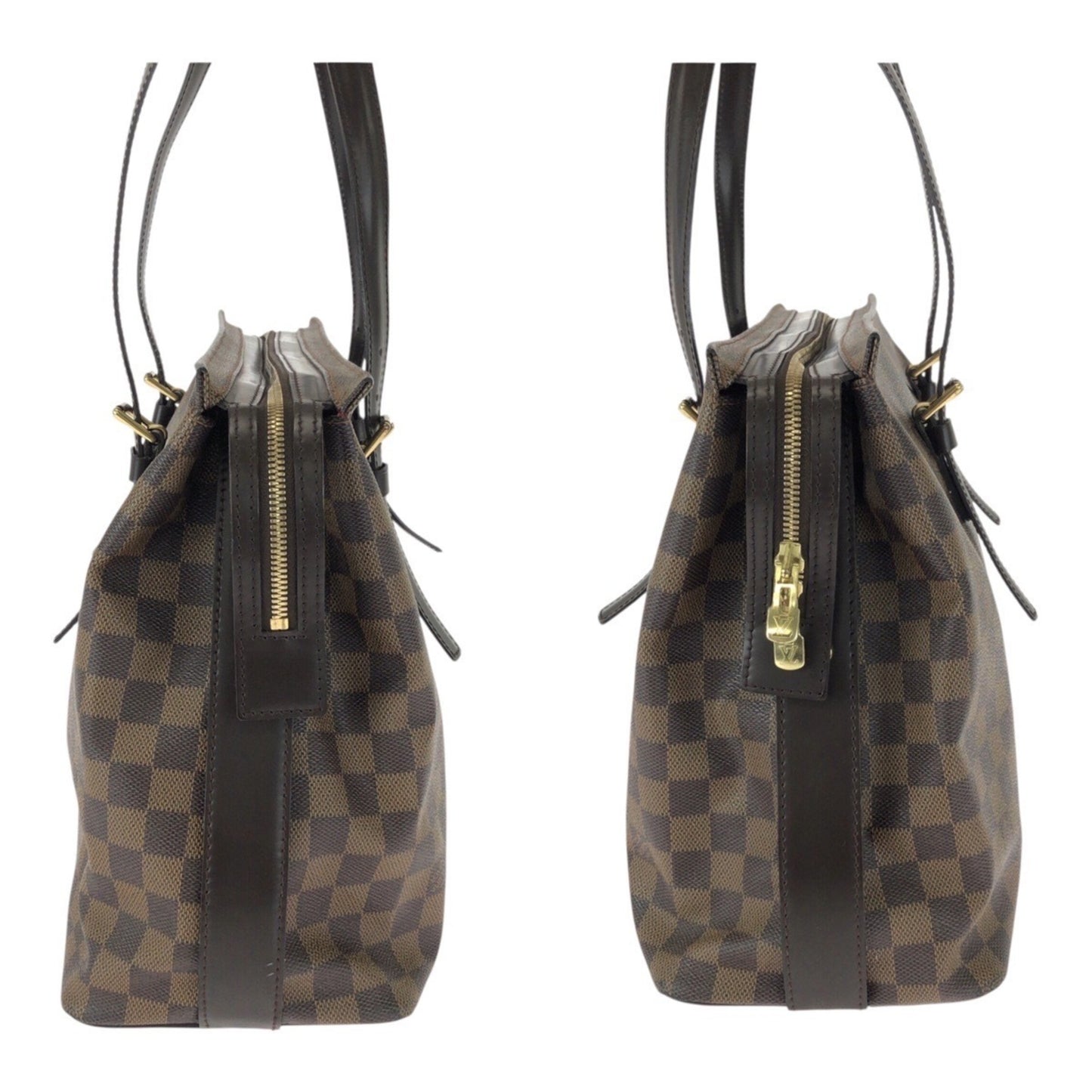 Louis Vuitton Damier Ebene Chelsea Tote Bag In Brown With Gold Hardware