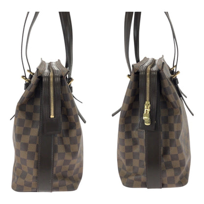 Louis Vuitton Damier Ebene Chelsea Tote Bag In Brown With Gold Hardware