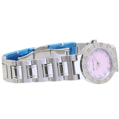 Bvlgari 12P Diamond Pink Shell Watch Bb23C2Ss 12Ja Bb23Ss Japan Exclusive