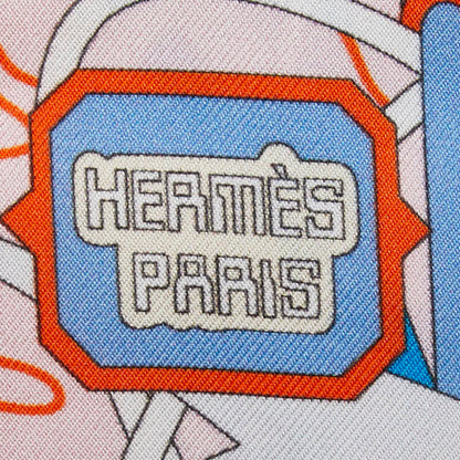 Hermes Twilly Odyssey Scarf Muffler Light Pink Multicolor