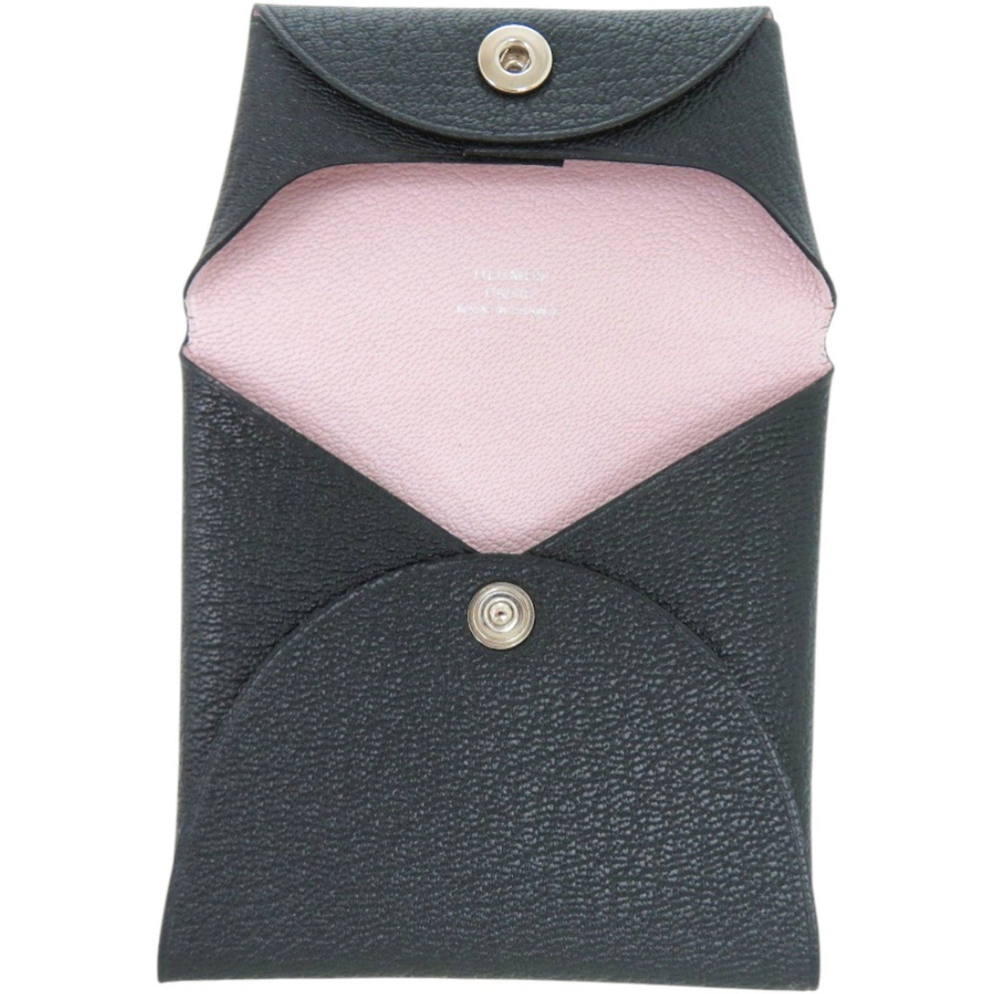 Like New Herms Bastia Verso Chevre Blue Ocean W Stamp (Made In 2024) Coin Case Wallet 1387 Hermes