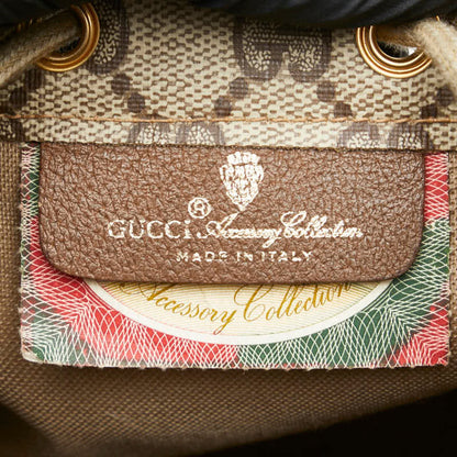 Gucci Gg Supreme Old Clutch Bag 97.19.303 Brown Leather
