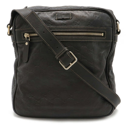 Gucci Guccissima Shoulder Bag Leather Dark Brown 201448