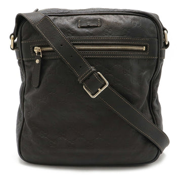 Gucci Guccissima Shoulder Bag Leather Dark Brown 201448