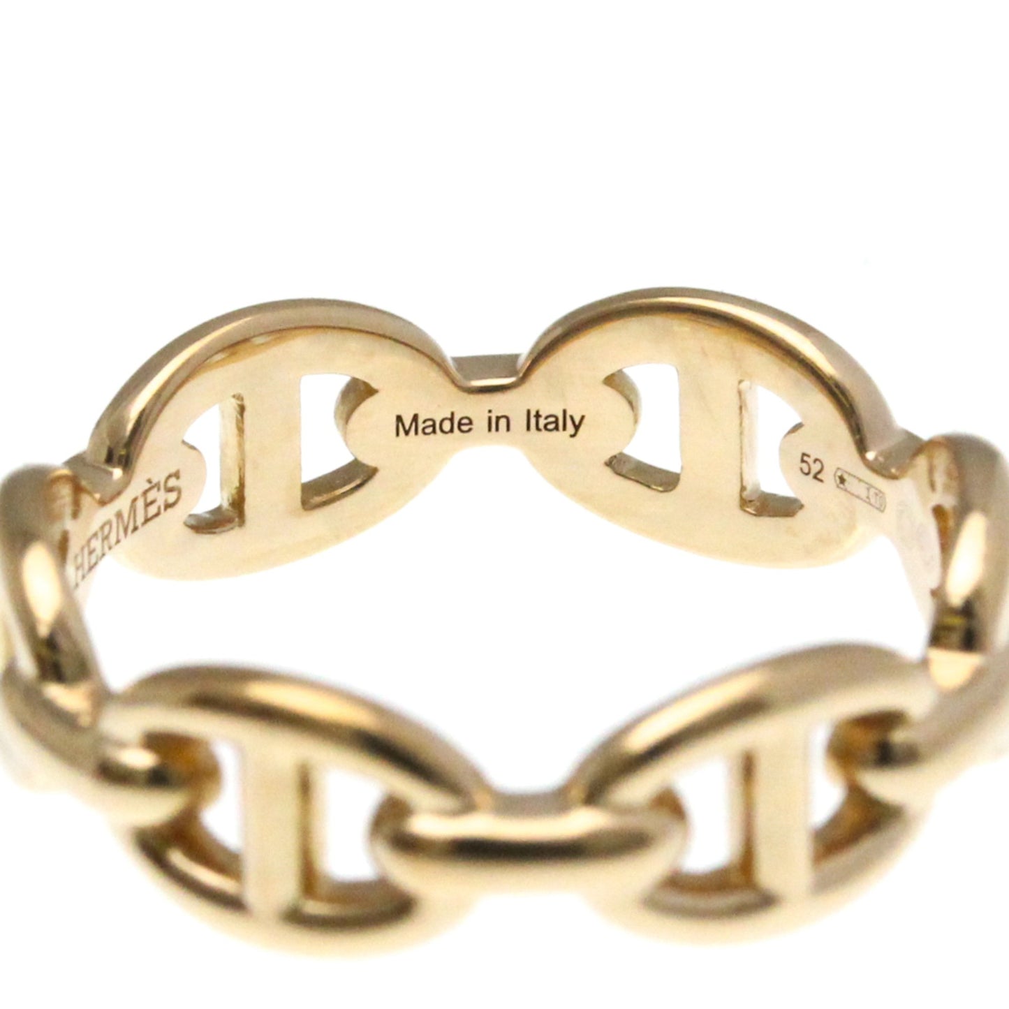 Hermes Chaine D'Ancre Ring Pink Gold (18K) Fashion No Stone Band Ring Pink Gold