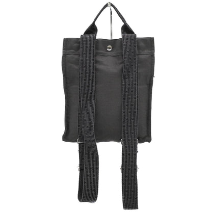 Hermes Air Line Ad Pm Canvas Tote Bag/Backpack In Gray/Black Nylon