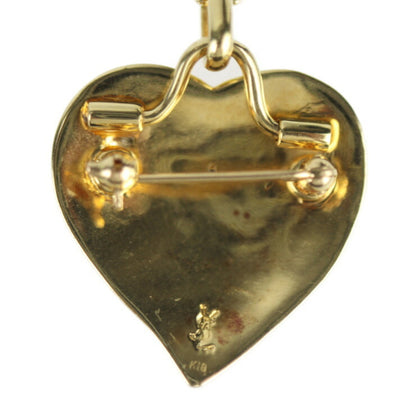 Yves Saint Laurent Saint Laurent Saint Laurent Heart Motif Necklace - K18 Yellow Gold Brooch