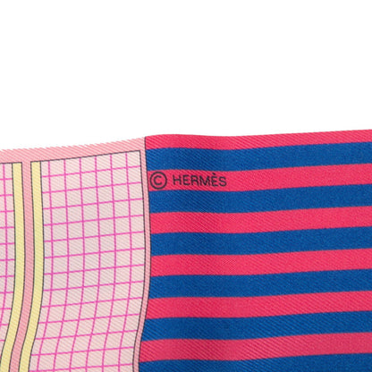 Herms Twilly Couvertures Et Tenues Horse Blanket Scarf Muffler Pink Multicolor Silk