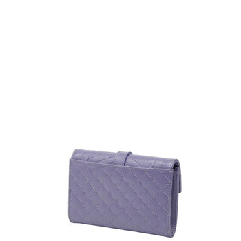 Saint Laurent Ysl Envelope Business Card Case 651026 Purple Leather