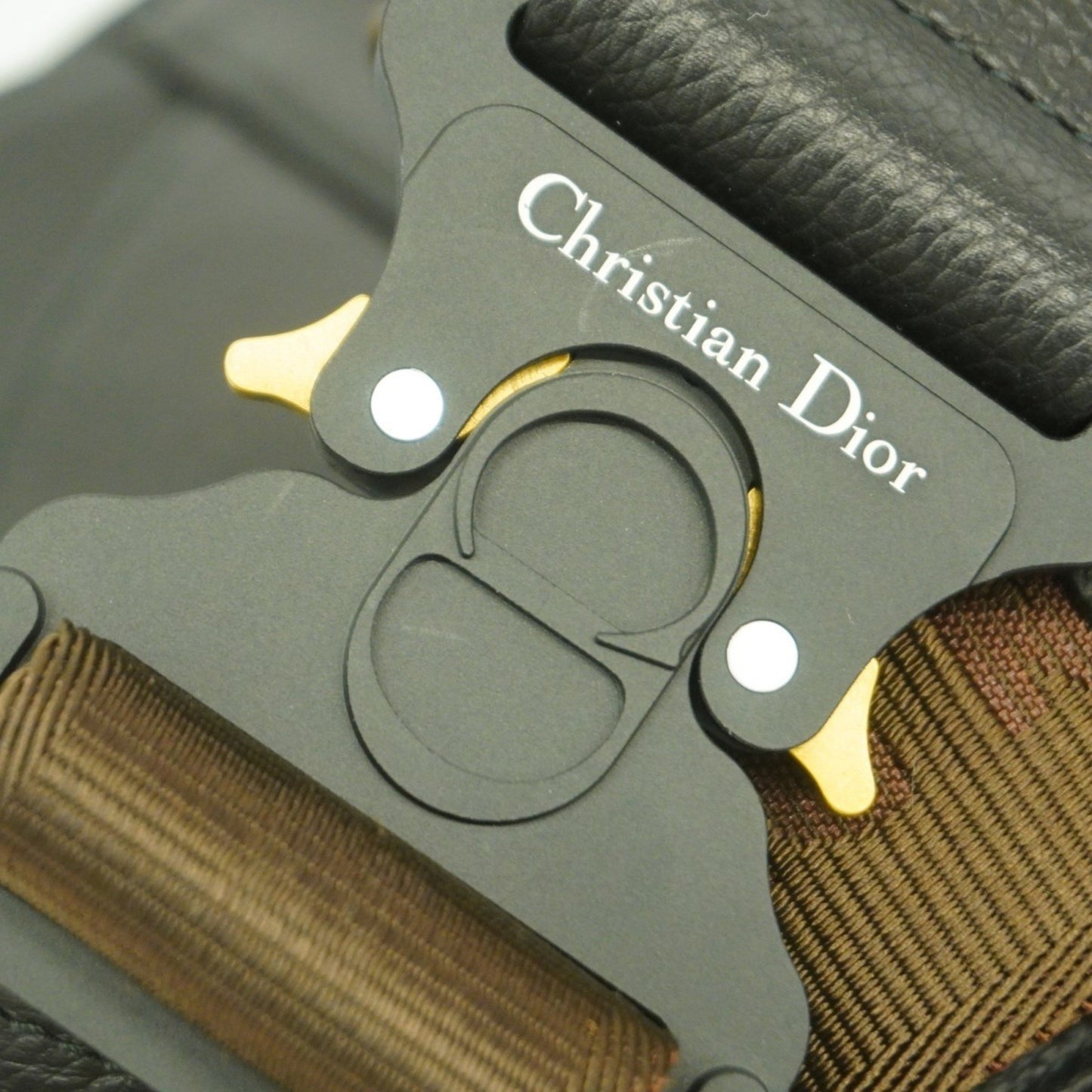 Christian Dior Shoulder Bag Saddle Leather Black