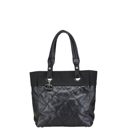 Chanel Paris Biarritz Tote Pm Bag A34208 Black Canvas