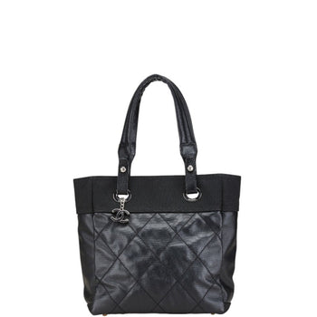 Chanel Paris Biarritz Tote Pm Bag A34208 Black Canvas