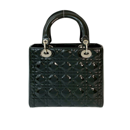 Christian Dior Lady Cannage Patent Leather 2-Way Handbag/Shoulder Bag 948-8