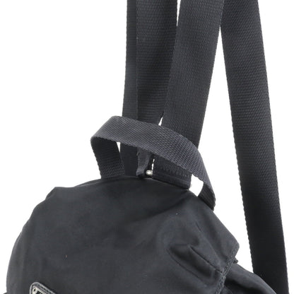 Prada Tessuto Nylon Triangle Logo Leather Backpack