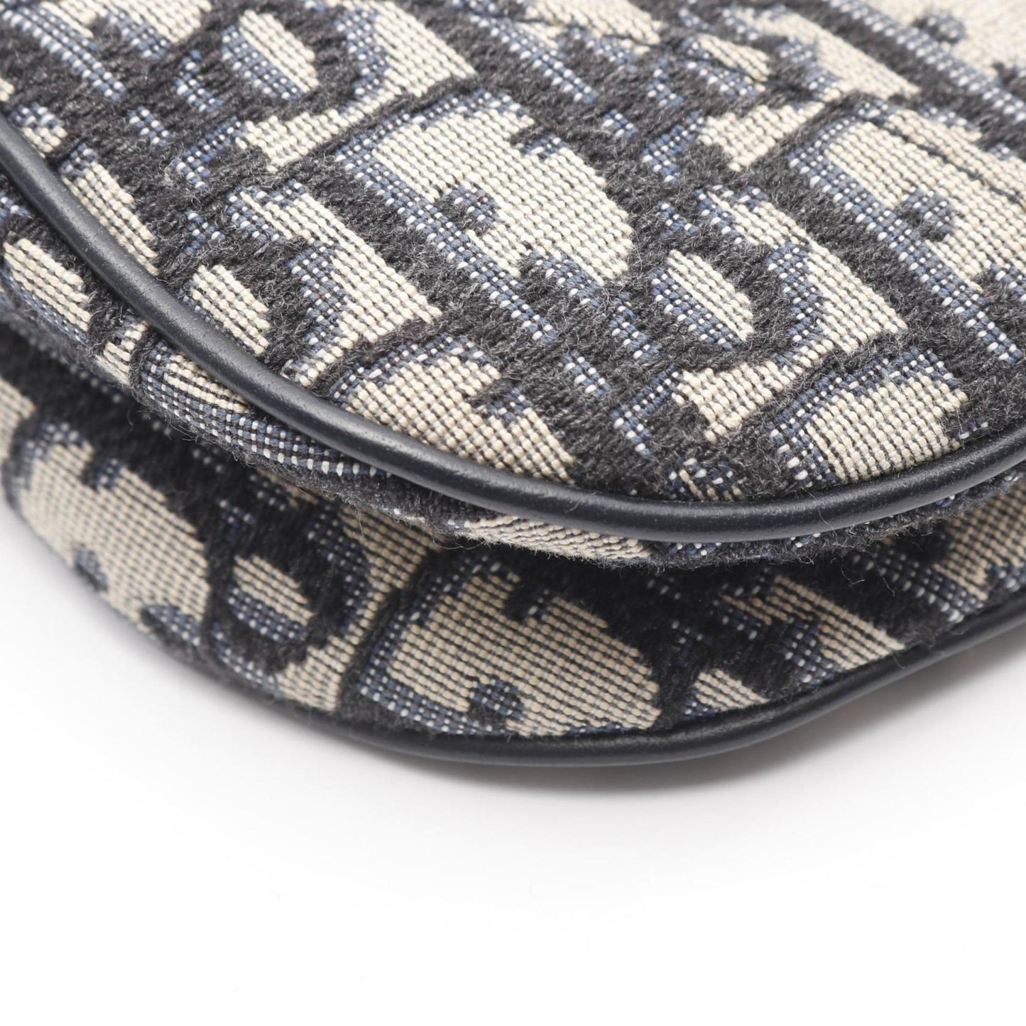 Christian Dior Dior Saddle Bag Mini Oblique Jacquard Handbag Canvas Leather
