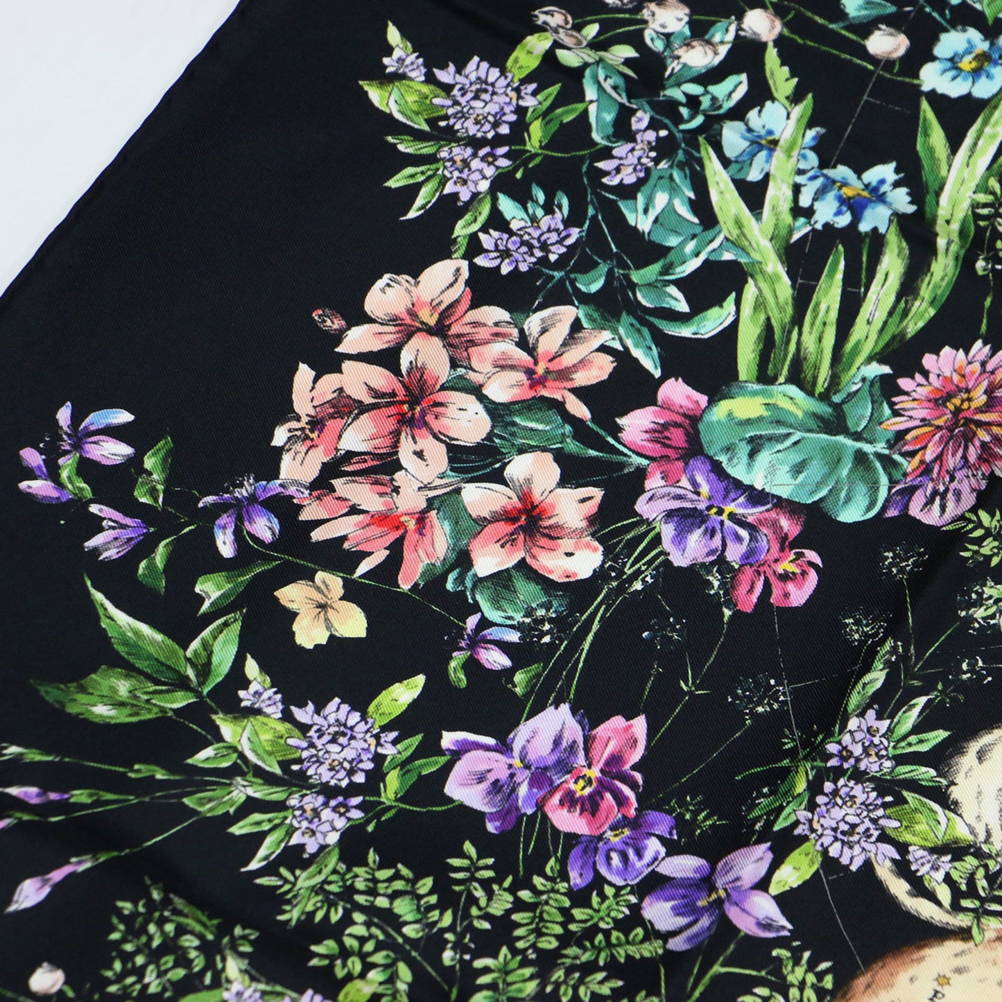Christian Dior 22 D-Constellation Print Silk Scarf/Muffler In Black
