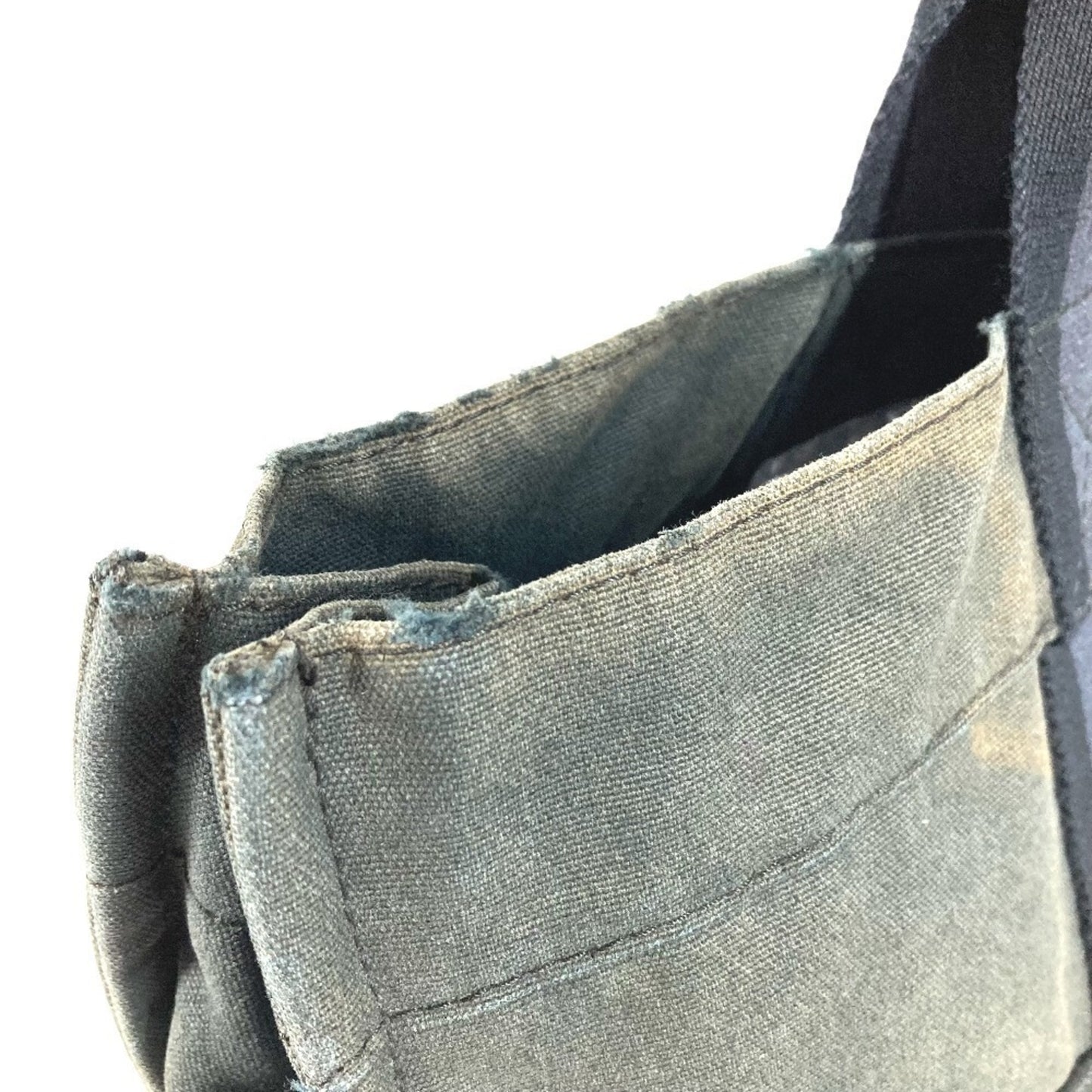 Hermes Herms Half Leather Foule Mm Tote Bag Handbag Canvas