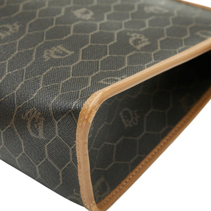Christian Dior Dior Honeycomb Clutch Bag Black Brown Leather
