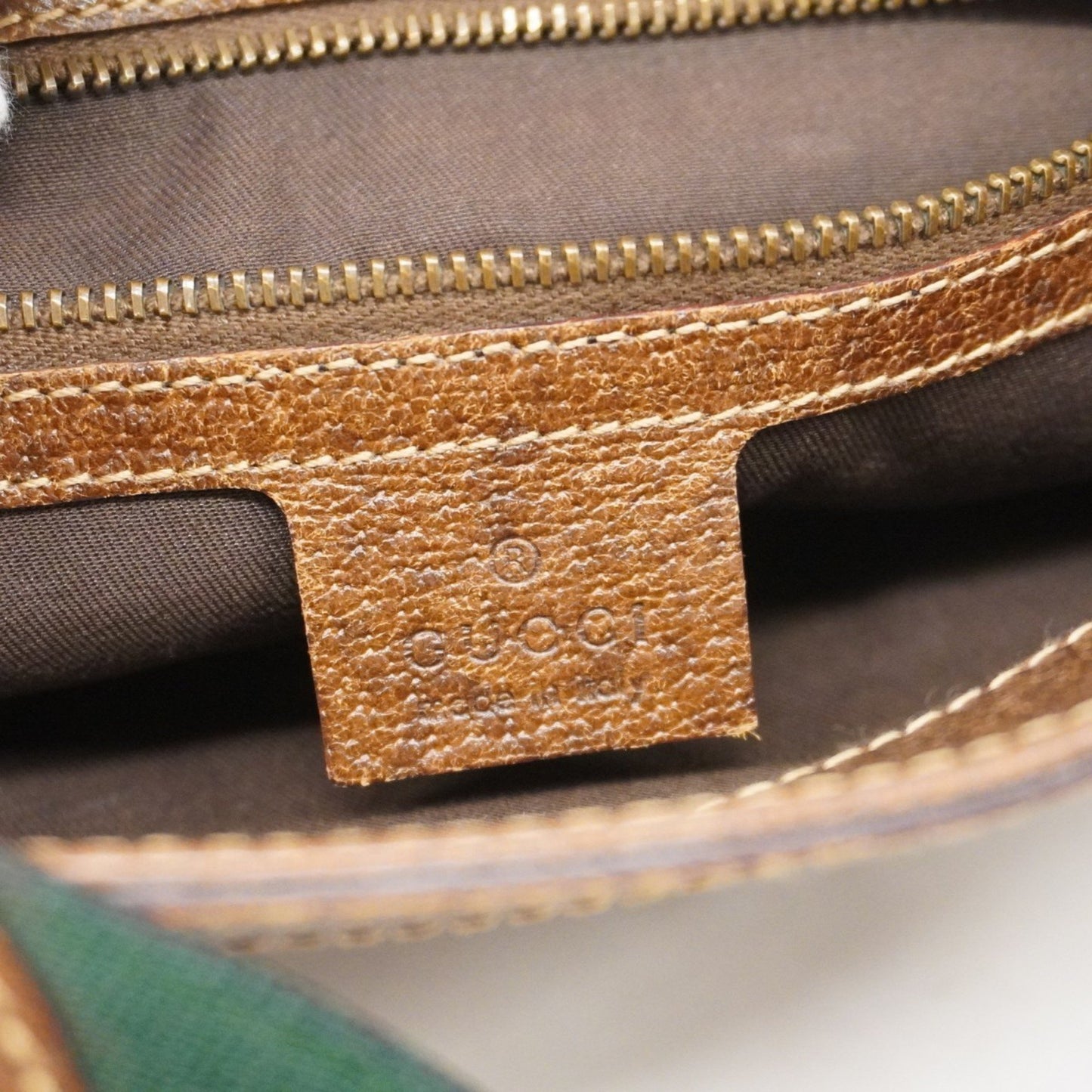 Gucci Gg Canvas Sherry Line Shoulder Bag 144010 Brown