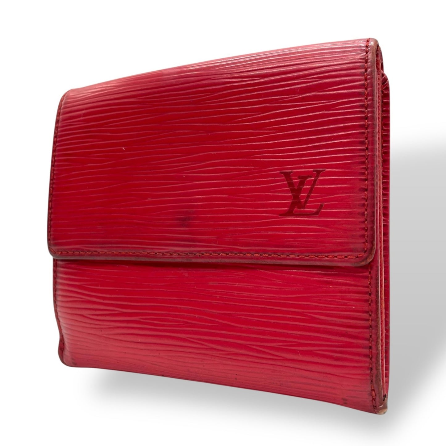 Louis Vuitton Louis Vuitton Tri-Fold Wallet Epi Leather Porte Monnaie Bi-E Carte Credit M63487 Red