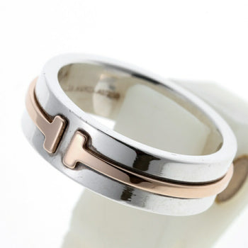 Tiffany Tiffany&Co. T Two Narrow Ring 925 K18Pg Silver Pink Gold # 11 S-158259