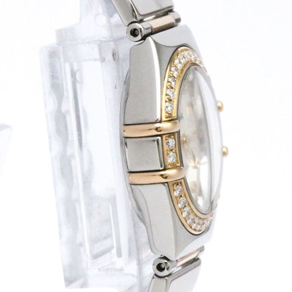 Omega Constellation Diamond Mop 18K Pink Gold Steel Watch 1368.71 Polished