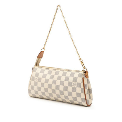 Louis Vuitton Damier Azur Eva Chain Shoulder Bag N55214 White Leather
