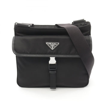 Prada Re-Nylon Tessuto+Saffiano Shoulder Bag Nylon Saffiano Leather