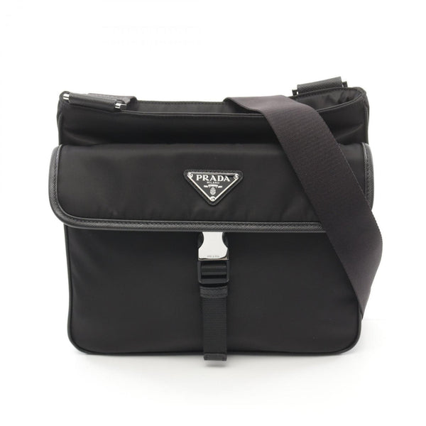 Prada Re-Nylon Tessuto+Saffiano Shoulder Bag Nylon Saffiano Leather