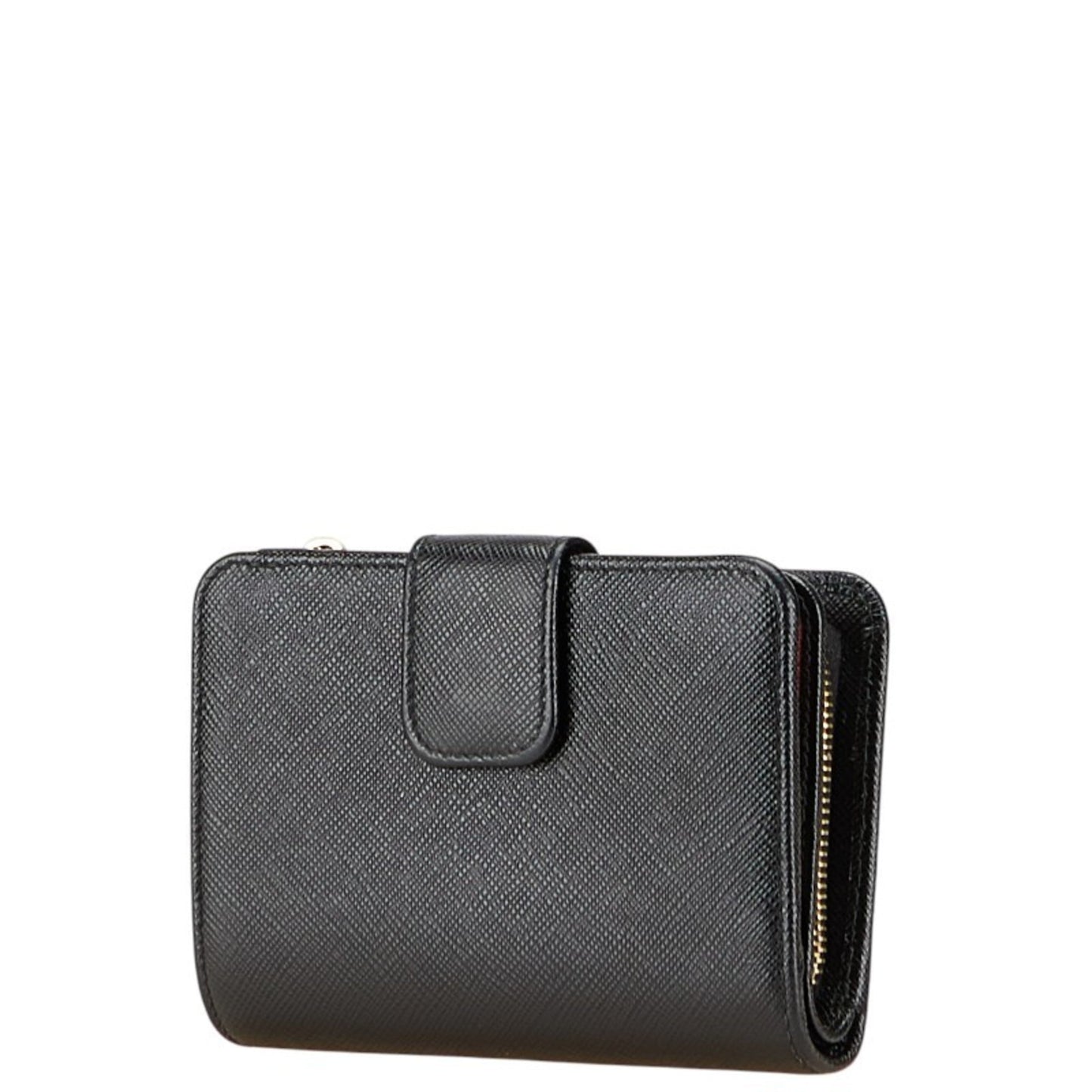 Prada Saffiano Bifold Wallet 1Ml018 Black Leather