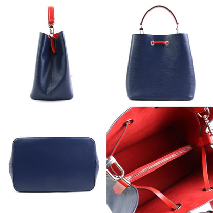 Louis Vuitton Handbag Shoulder Bag Epi Neonoe Leather Navy Red Silver