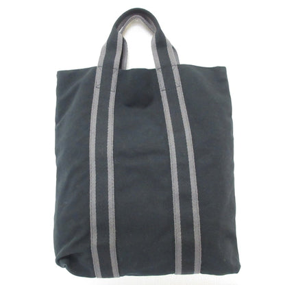 Hermes Hermes Foult Cabas Canvas Tote Bag Black