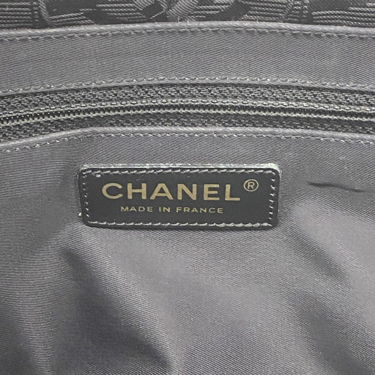Chanel New Travel Nylon Tote Bag In Black Champagne