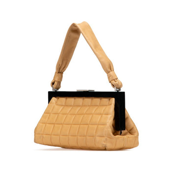 Chanel Chocobar Coco Mark Clasp Purse Handbag In Beige