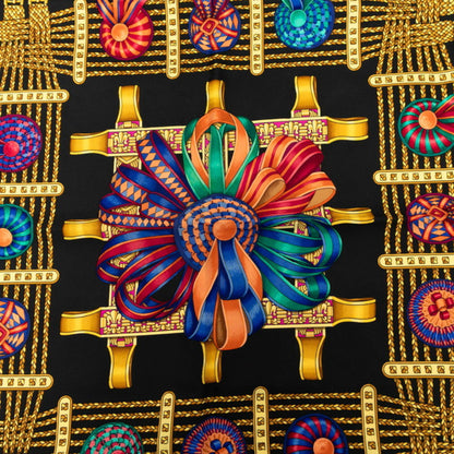 Hermes Herms Carr 90 "Les Rubans Du Cheval" Horse Ribbon Scarf