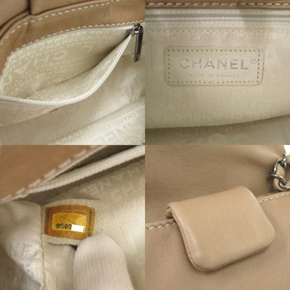 Chanel Wild Stitch Coco Mark Chain Shoulder Bag Lambskin Beige 0157Chanel