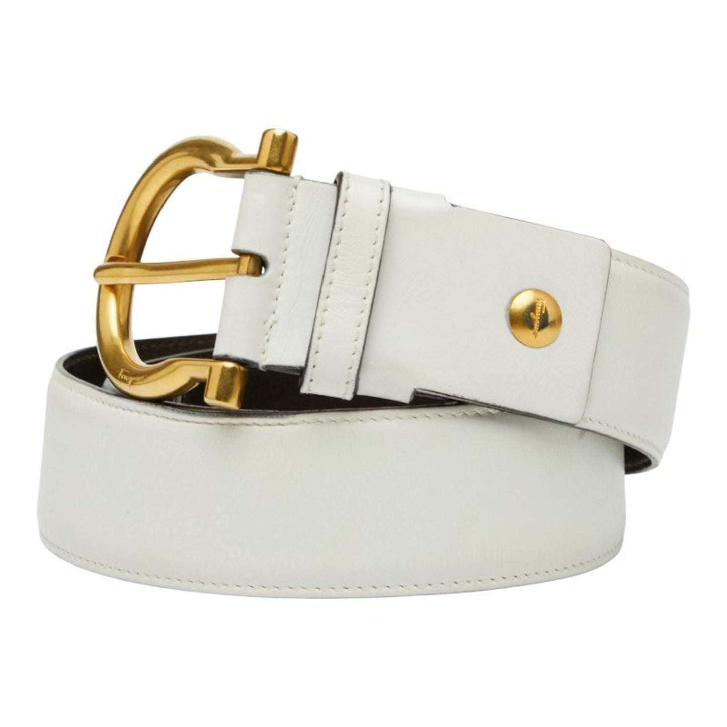 Salvatore Ferragamo Belt In White Leather